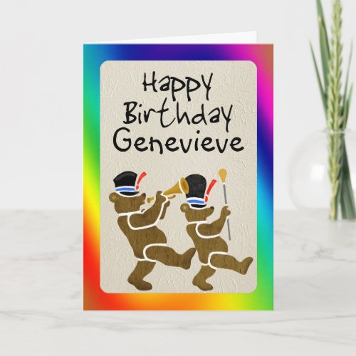 Two_Bears Musical Band for a Childs Birthday Card