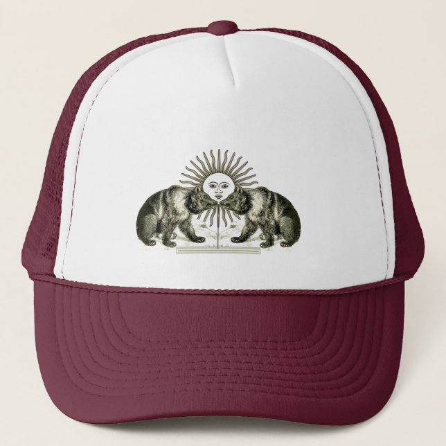 Two bears on a sunny day trucker hat (Front)