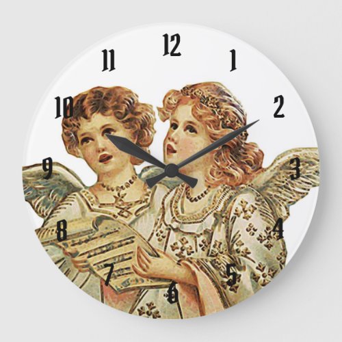 Two Beauthful Angels Large Clock