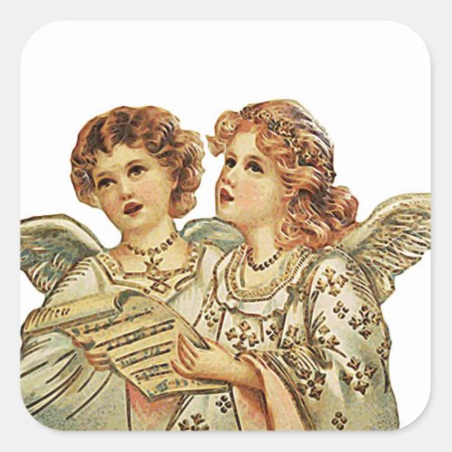 Two Beauthful Angels Square Sticker