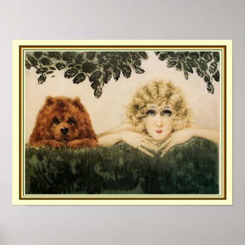 Two Beauties by Louis Icart  12 x 16 Poster
