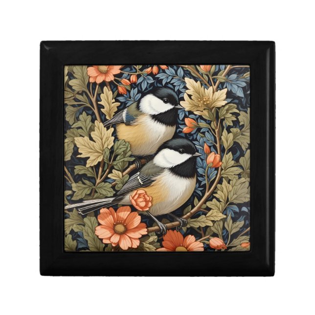 Two Beautiful Black-Capped Chickadees Gift Box (Front)