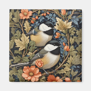 Two Beautiful Black-Capped Chickadees Magnet