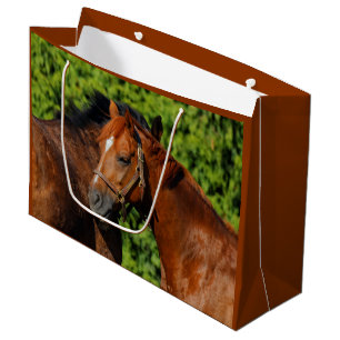Two Beautiful Chestnut Horses in the Sun Large Gift Bag