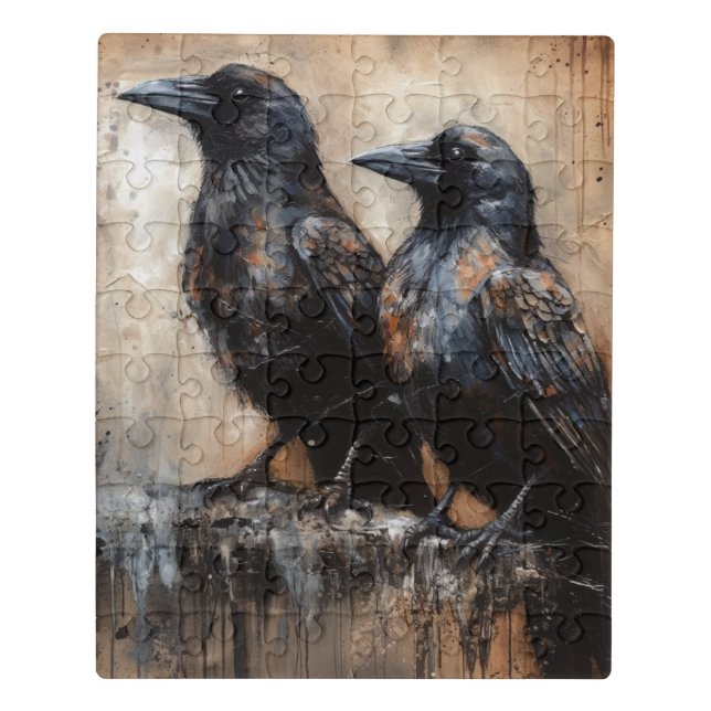 Two Beautiful Crows Jigsaw Puzzle (Puzzle Vertical)