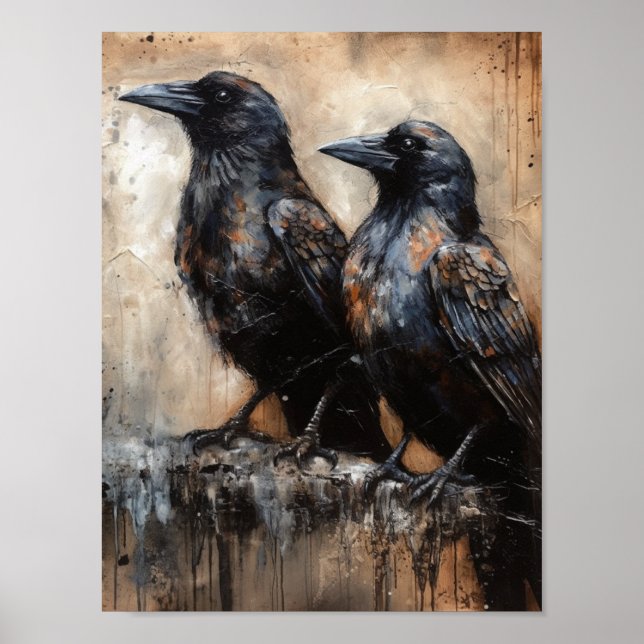 Two Beautiful Crows Poster (Front)