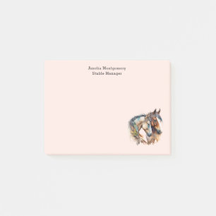 Two Beautiful Horses Western Boho Post-it Notes