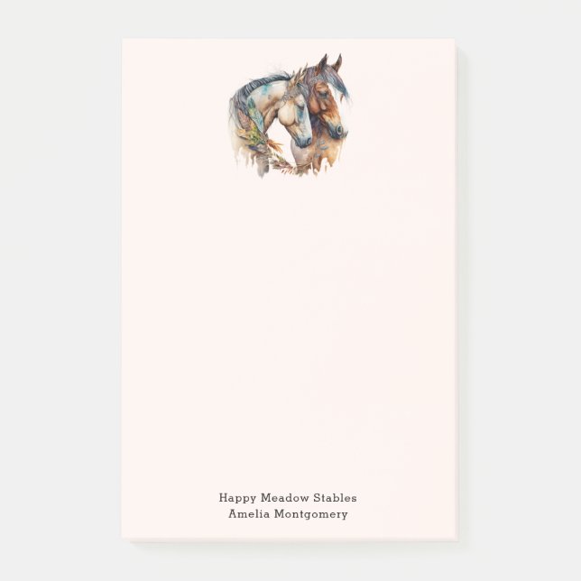 Two Beautiful Horses Western Boho Post-it Notes (Front)