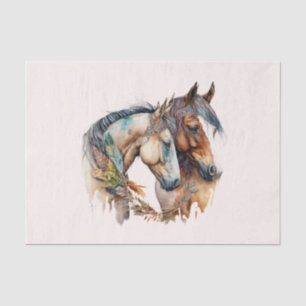 Two Beautiful Horses Western Boho Tissue Paper