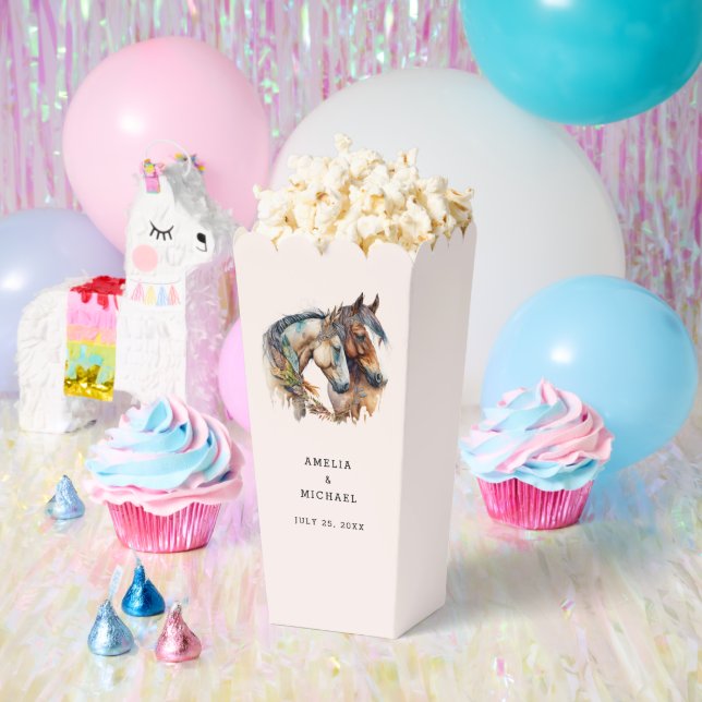 Two Beautiful Horses Western Boho Wedding Favor Boxes (Party)