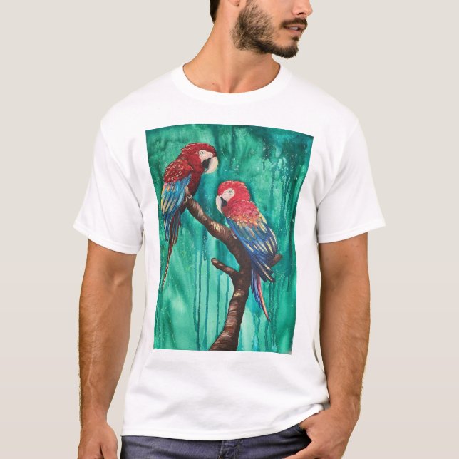 Two Beautiful Parrots T-Shirt (Front)