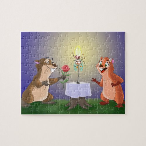 Two beavers in love jigsaw puzzle