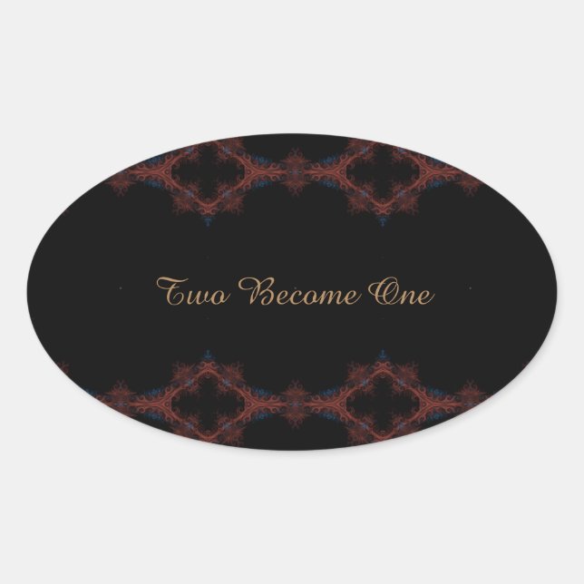 Two Become One Fancy Oval Sticker (Front)