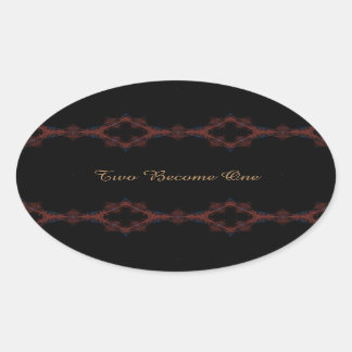 Two Become One Fancy Oval Sticker