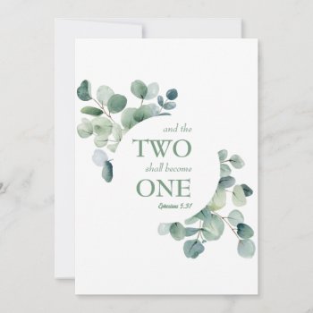 Two Become One Greenery Wedding Invitation by My_Wedding_Bliss at Zazzle