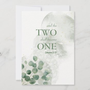Two Become One Greenery Wedding Invitation by My_Wedding_Bliss at Zazzle