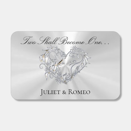 Two Become One Heart - White/Silver Matchboxes
