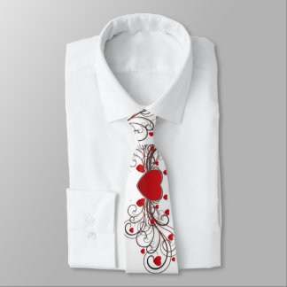 Two Become One Scrolled Hearts plain Neck Tie