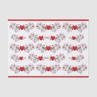 Two Become One Scrolled Hearts Tissue Paper