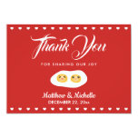Two Become One Sweet Whimsical Wedding Thank You Card