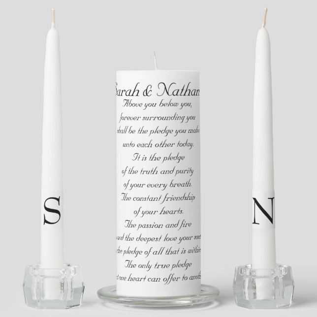 Two Become One WEDDING UNITY CANDLE SET (Front)