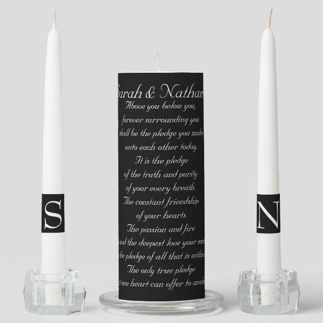 Two Become One WEDDING UNITY CANDLE SET (Front)