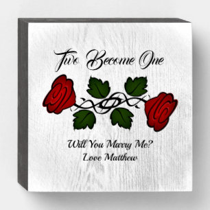 Two Become One Wooden Box Sign