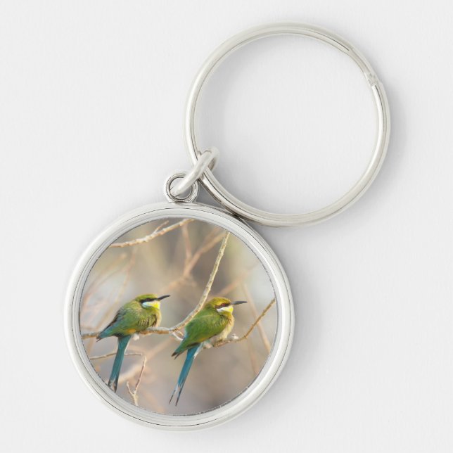 Two Bee-eaters Keychain (Front)
