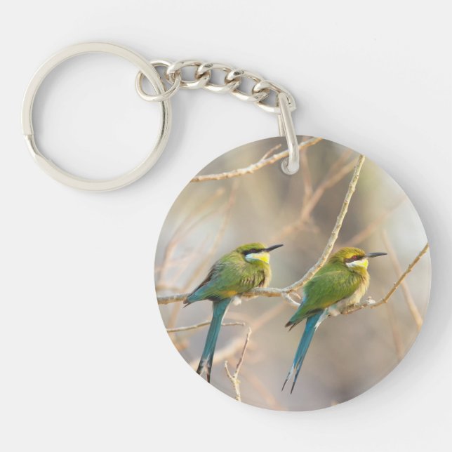 Two Bee-eaters Keychain (Front)