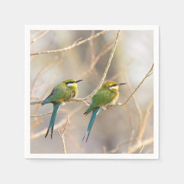Two Bee-eaters Napkins (Front)