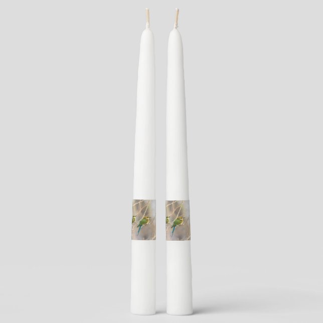 Two Bee-eaters Taper Candle (Front)