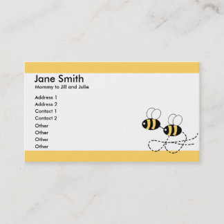 Two Bees and Yellow Borders Parent Calling Card