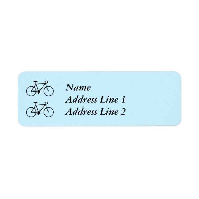 Two Bicycle Silhouettes Address Label (Front)