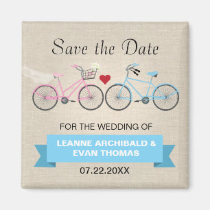 Two Bicycles Wedding Save the Date Magnet