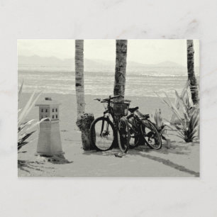 Two Bicyles on Sanur Beach in Bali Postcard