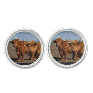 Two Big Brown Highland Cows, Cufflinks