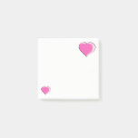 Two big pink hearts post-it notes