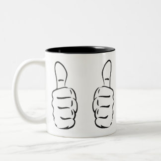 Two Big Thumbs Up Two-Tone Coffee Mug