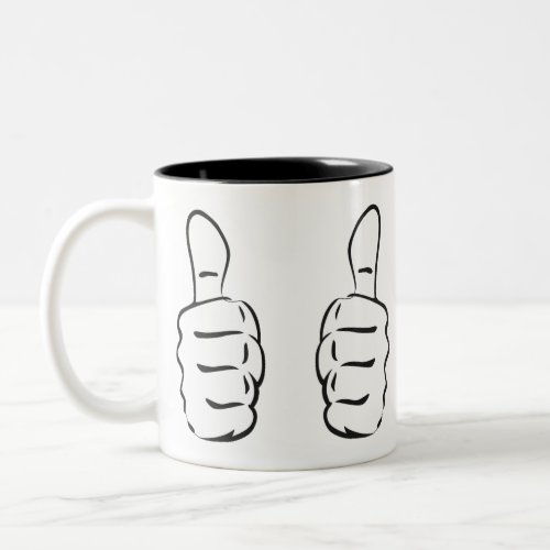 Two Big Thumbs Up Two_Tone Coffee Mug