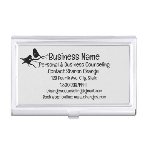 Two Bird Silhouette Personal Counseling Service Business Card Case