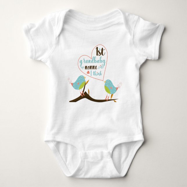 Two birds "First Grandbaby" Baby Bodysuit (Front)