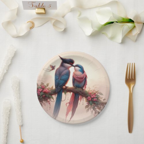 Two birds Flat Thank You Card Paper Plates