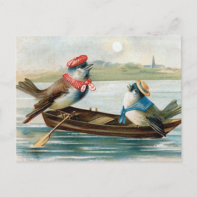 Two Birds in a Boat Postcard (Front)