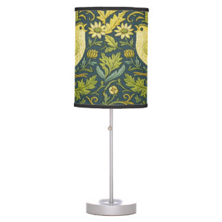 Two Birds Lamp, tapestry appearance Arts & Crafts Table Lamp