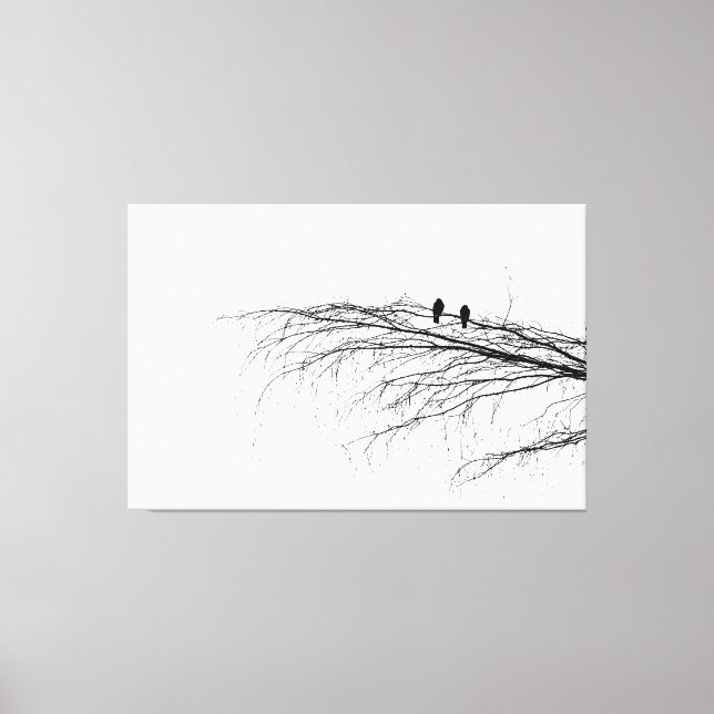 Two Birds On A Tree Canvas Print (Front)