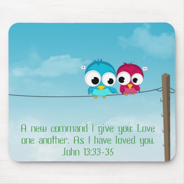 Two Birds on A Wire Mouse Pad (Front)