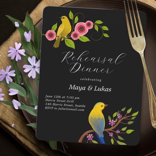 Two Birds Rehearsal Dinner Invitation (Creator Uploaded)