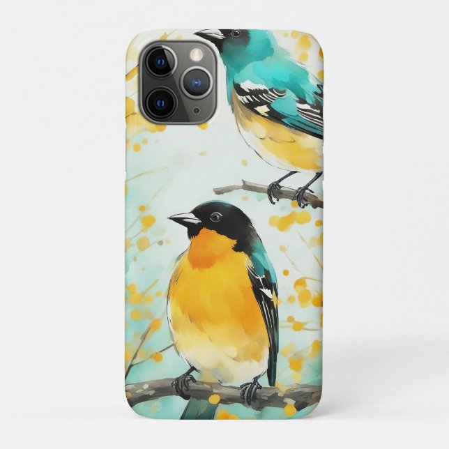 Two Birds Sitting on Tree Branch Case-Mate iPhone Case (Back)