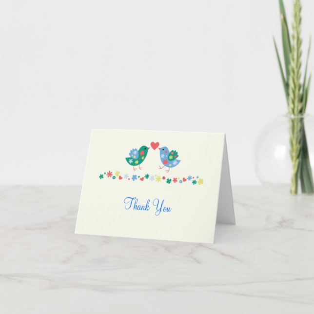 Two Birds Thank You Card (Front)