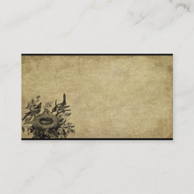 Two Birds & Their Nest- Prim Biz Cards (Front)